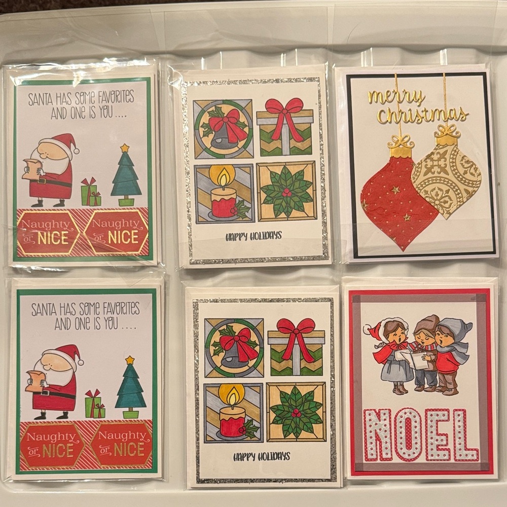 Festive Holiday Greeting Card Set - Red, Green, Gold Designs